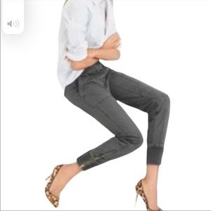 J. Crew Dark Gray High Rise Canvas Style Ankle Zip Cropped Joggers Size 16